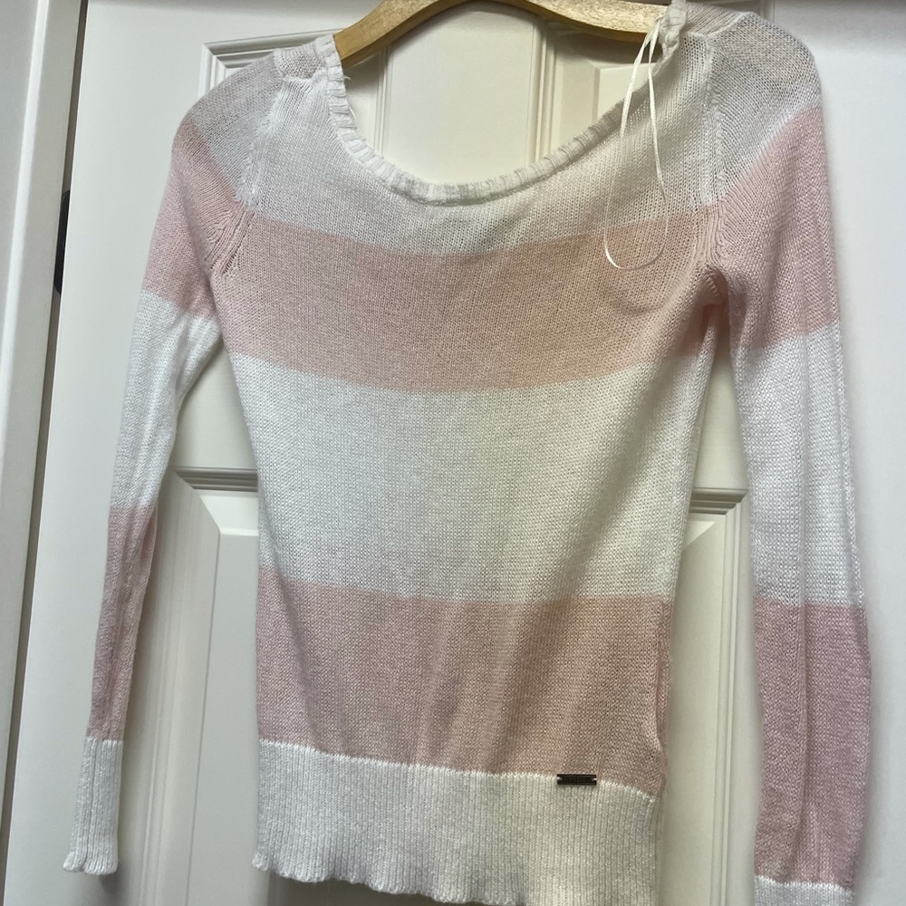 Guess pink/white sweater